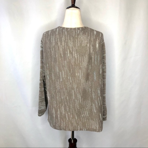 Pure Jill open front space dye sweater taupe Large - Picture 4 of 9